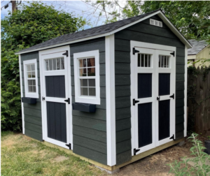 Big backyard shed with doors