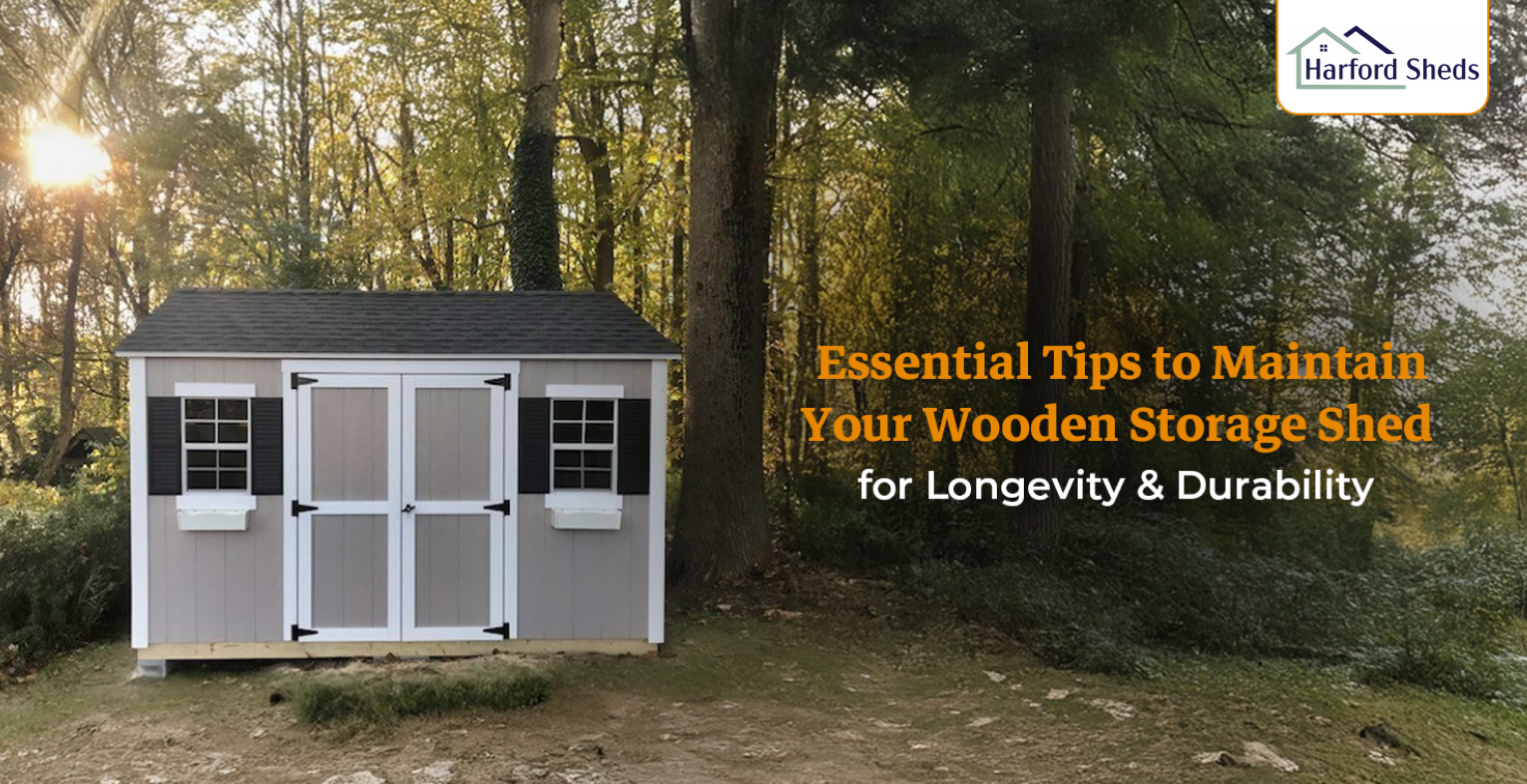 Wooden storage shed by Harford Sheds