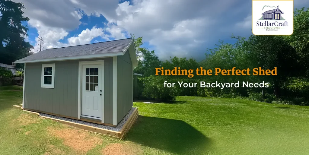 Various shed styles for backyard use, including garden and storage sheds.