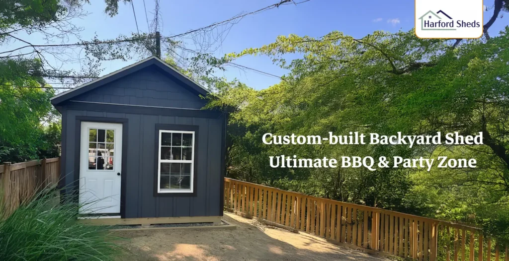 Backyard party shed setup